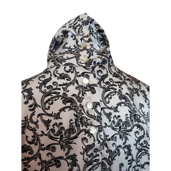 VINTAGE Satin Blouse Top Shirt 12 High Neck Classic Timeless CareerOffice Dressy - Picture 4 of 13